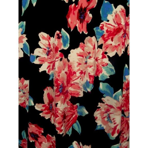 Ellen Tracy Black Tropical Floral Draped Neck Side Tie Sleeveless Top 2X  NEW - Picture 6 of 11